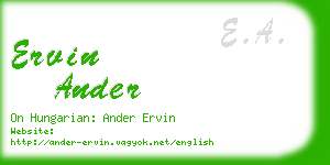 ervin ander business card